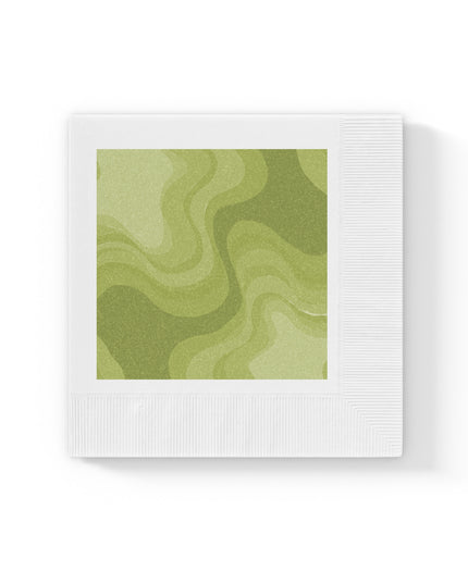 Lemon Wavey White Coined Napkins, 6.5" x 6.5"