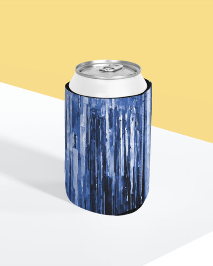 Striped Deep Blue 12 oz Can Cooler Sleeve