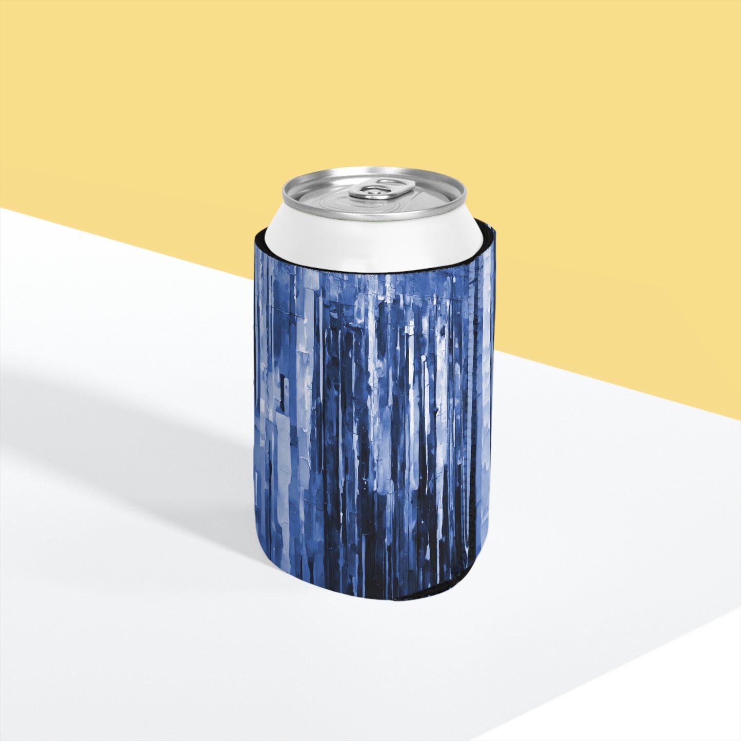 Striped Deep Blue 12 oz Can Cooler Sleeve