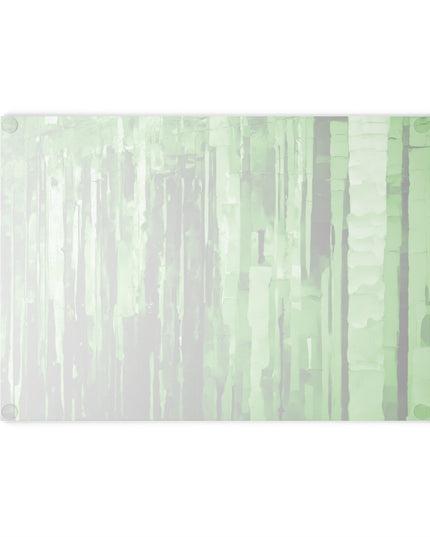 Striped Mint Pastels 8" x 11" Glass Cutting Board