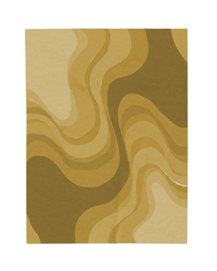 Brown Wavey Velveteen Plush Blanket, 30" x 40"