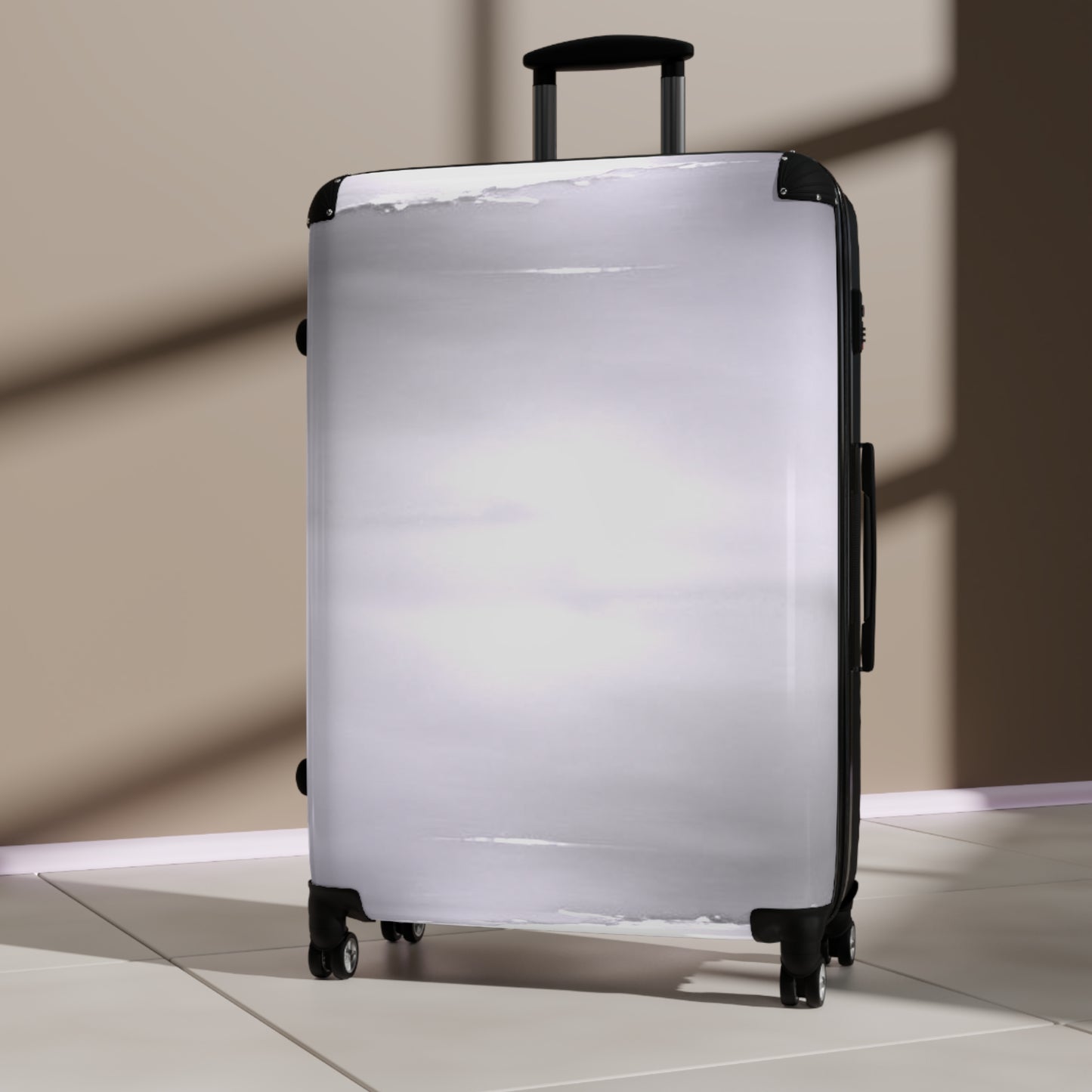 Sephia Sea Dark Fog Large Suitcase with built in lock, 4 double-wheels, telescopic handle, and ABS back hard-shell