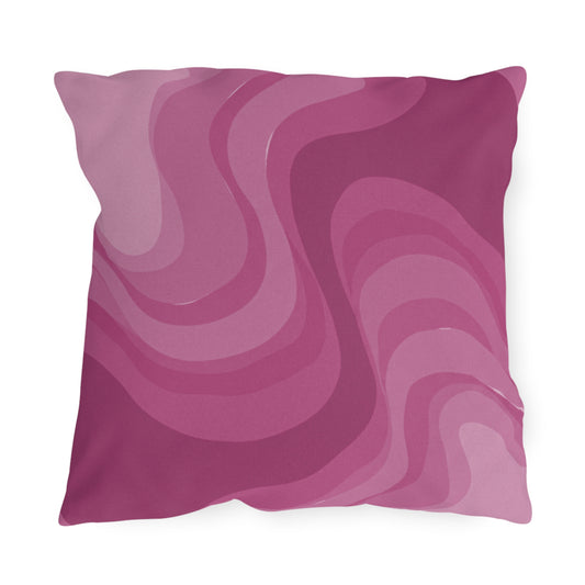 Pinky Mauve Wavey 18" x 18" Outdoor Pillow