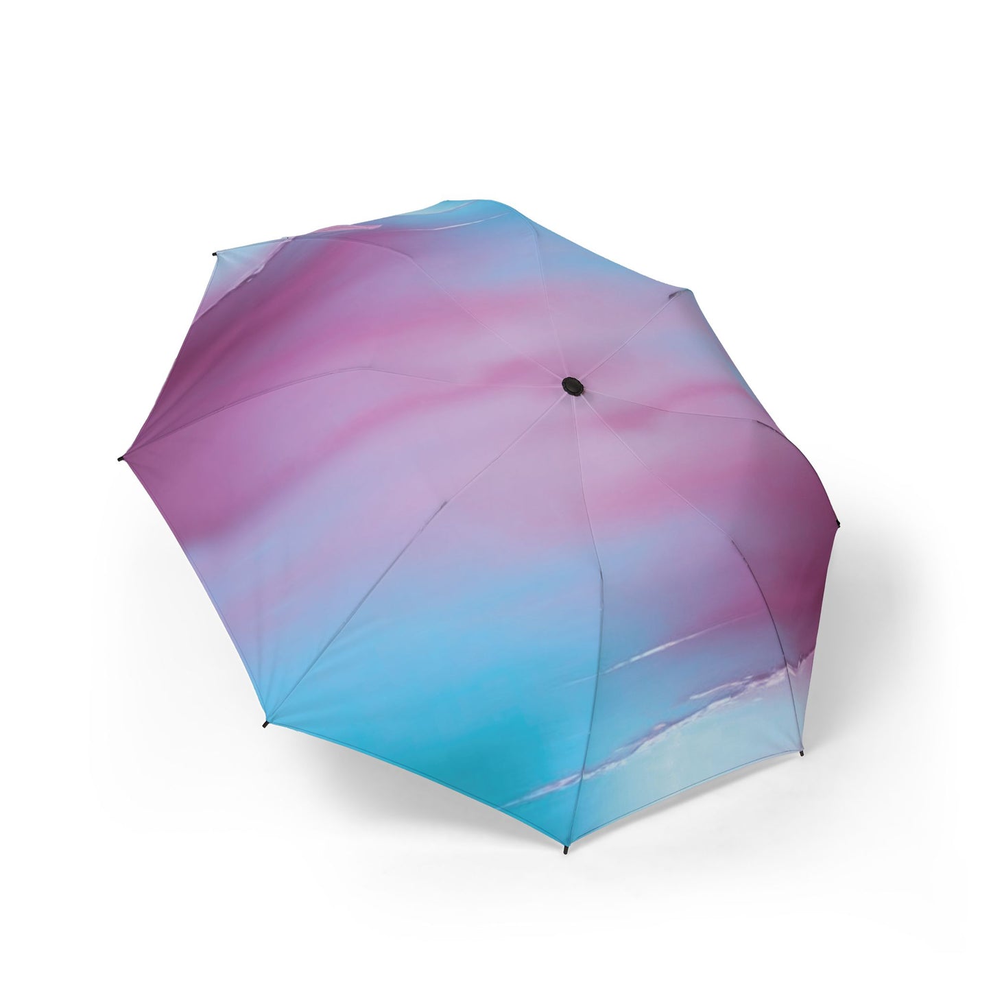 Wine Sea Blue Fog Foldable Umbrella - Compact & Chic