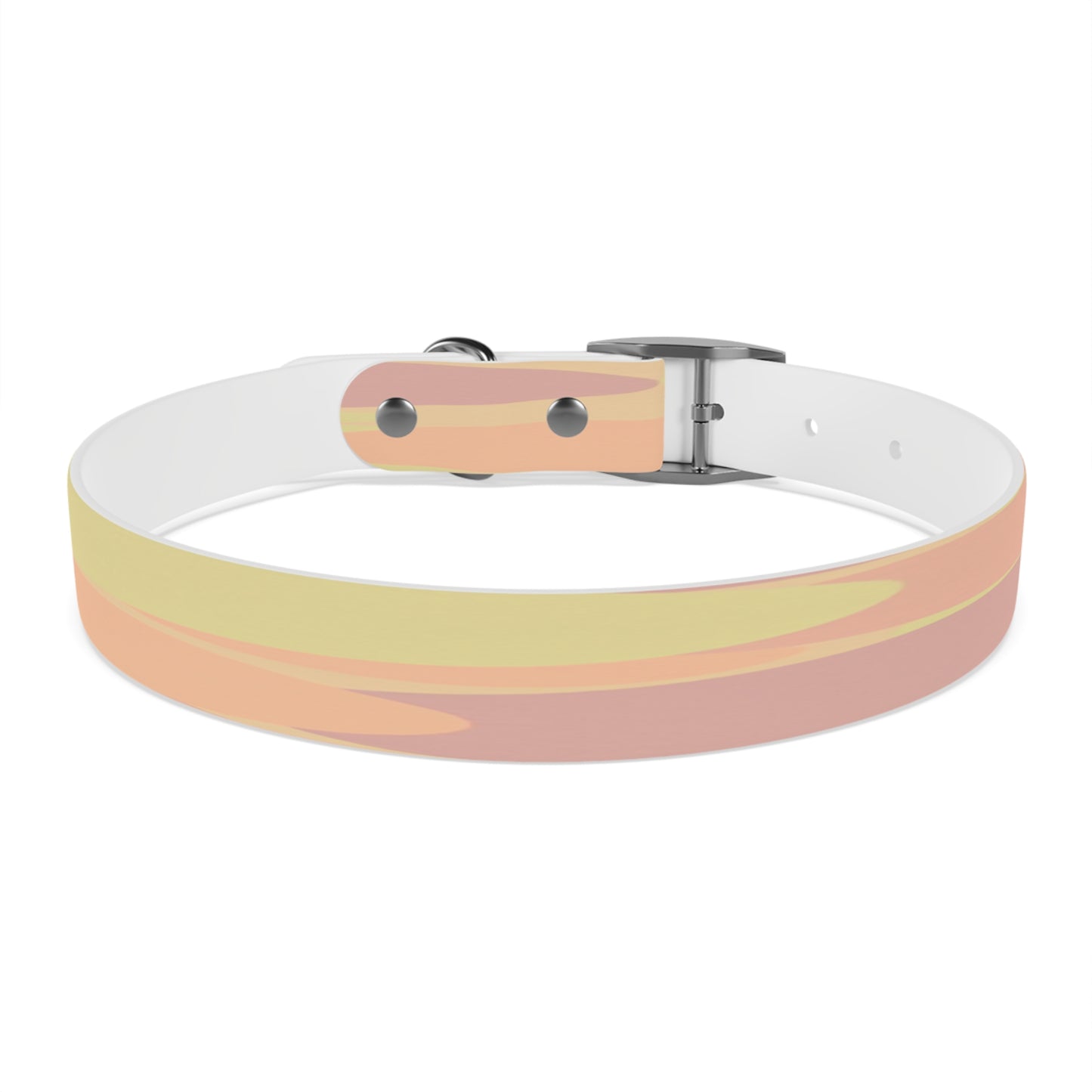 Pastel Hot Peach Patches Large Dog Collar
