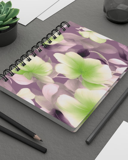 Lime Lavender Floral Bunch Bound Journal, 5" x 7" 150 pages