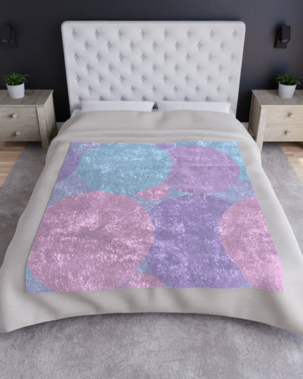 Pastel Purple and Mauve Patches 50" x 60" Crushed Velvet Blanket