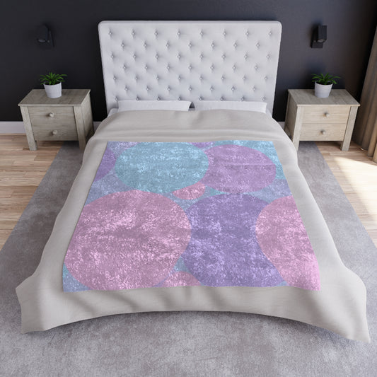 Pastel Purple and Mauve Patches 50" x 60" Crushed Velvet Blanket