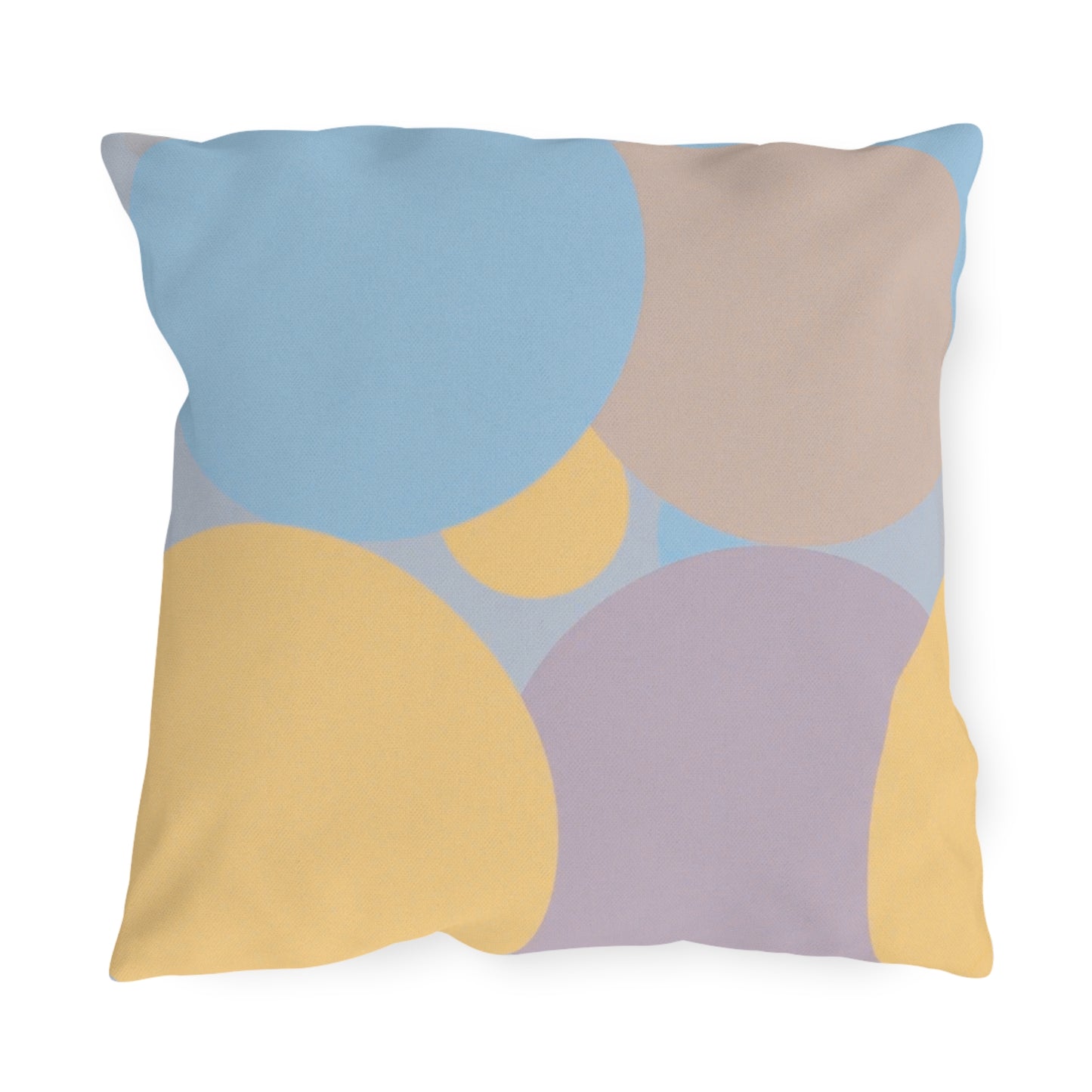 Pastel Baby Blue and Peach Patches 18" x 18" Outdoor Pillows