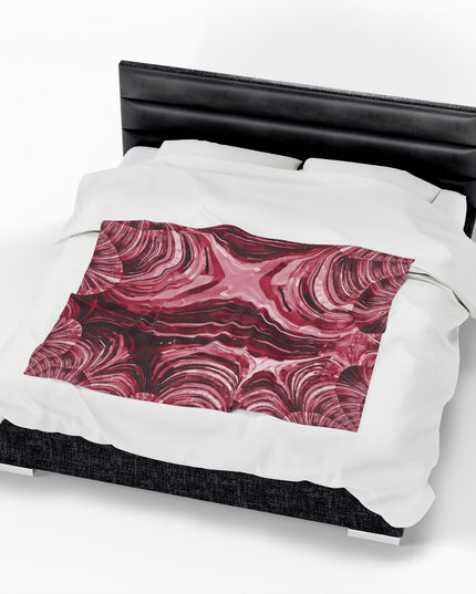 Uzi Spiral Ruby Velveteen Plush Blanket, 50" x 60"