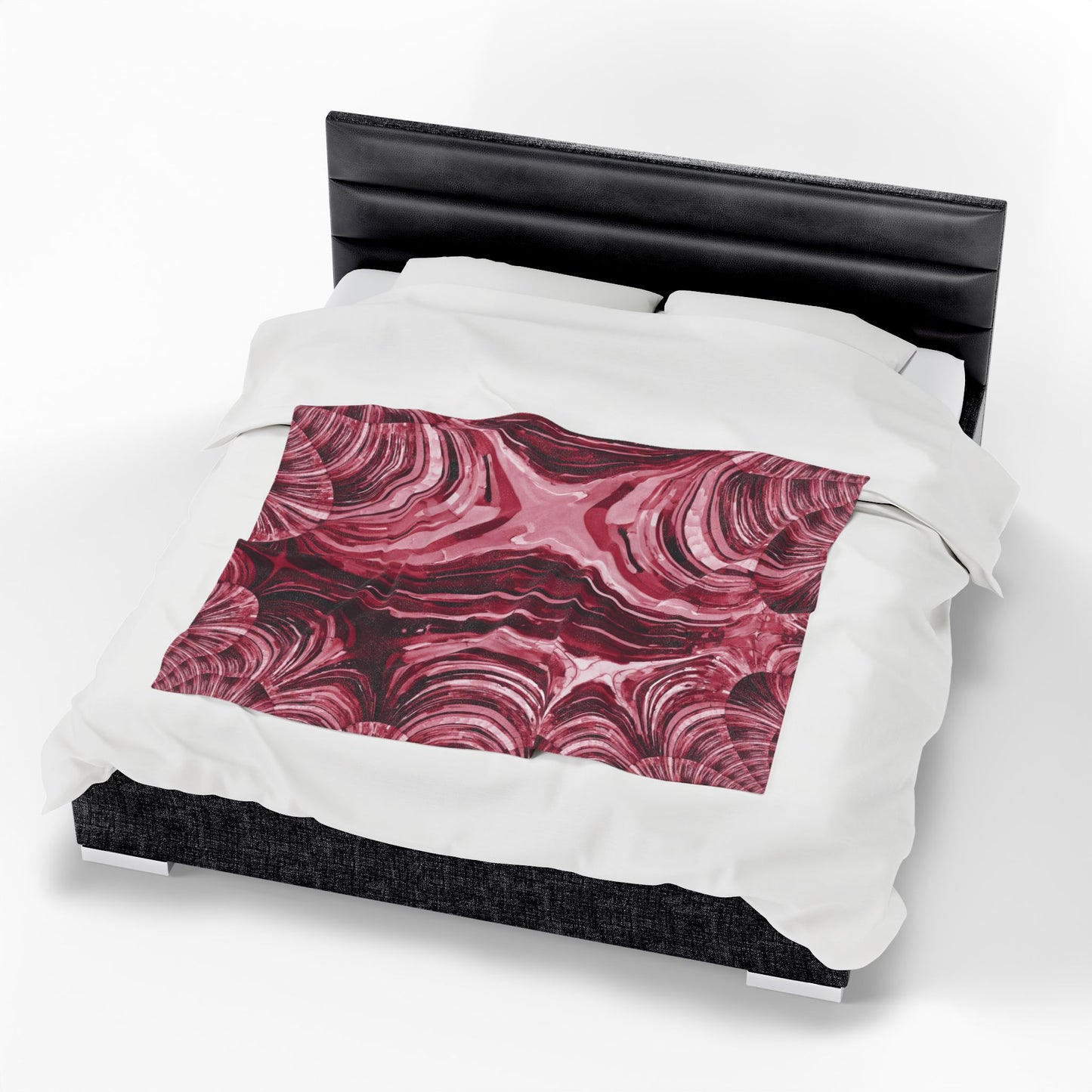 Uzi Spiral Ruby Velveteen Plush Blanket, 50" x 60"