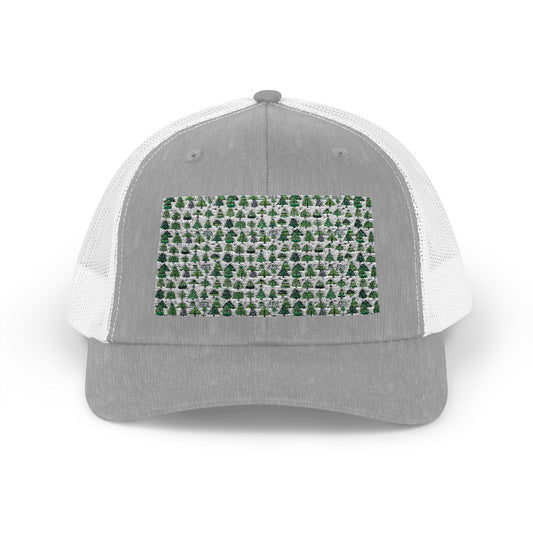 Mini Vintage Green Trees Snapback Trucker Cap