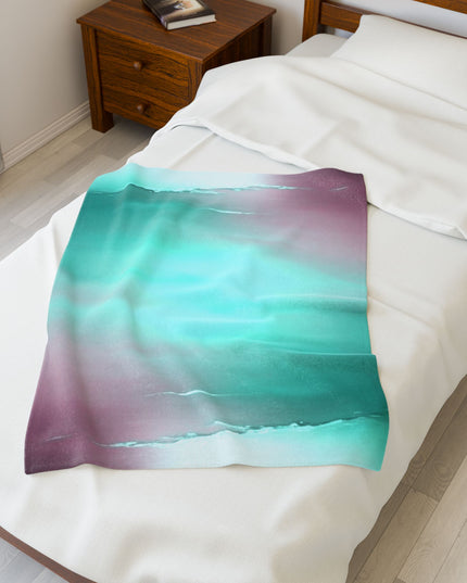 Green Sea Lavender Fog Velveteen Plush Blanket, 30" x 40"
