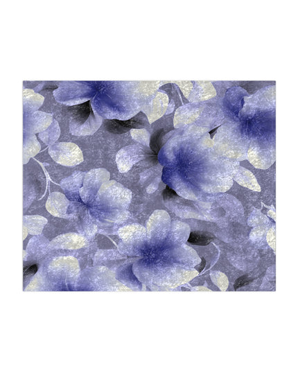 Indigo Blossom Floral Bunch Crushed Velvet Blanket, 50" x 60"