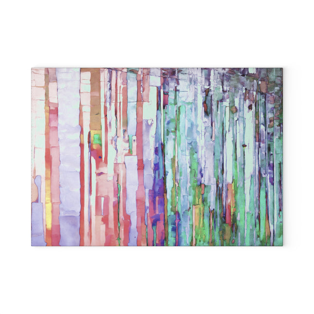 Striped Pastels 8" x 11" Glass Cutting Board