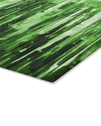 Striped Mint 11" x 15" Glass Cutting Board