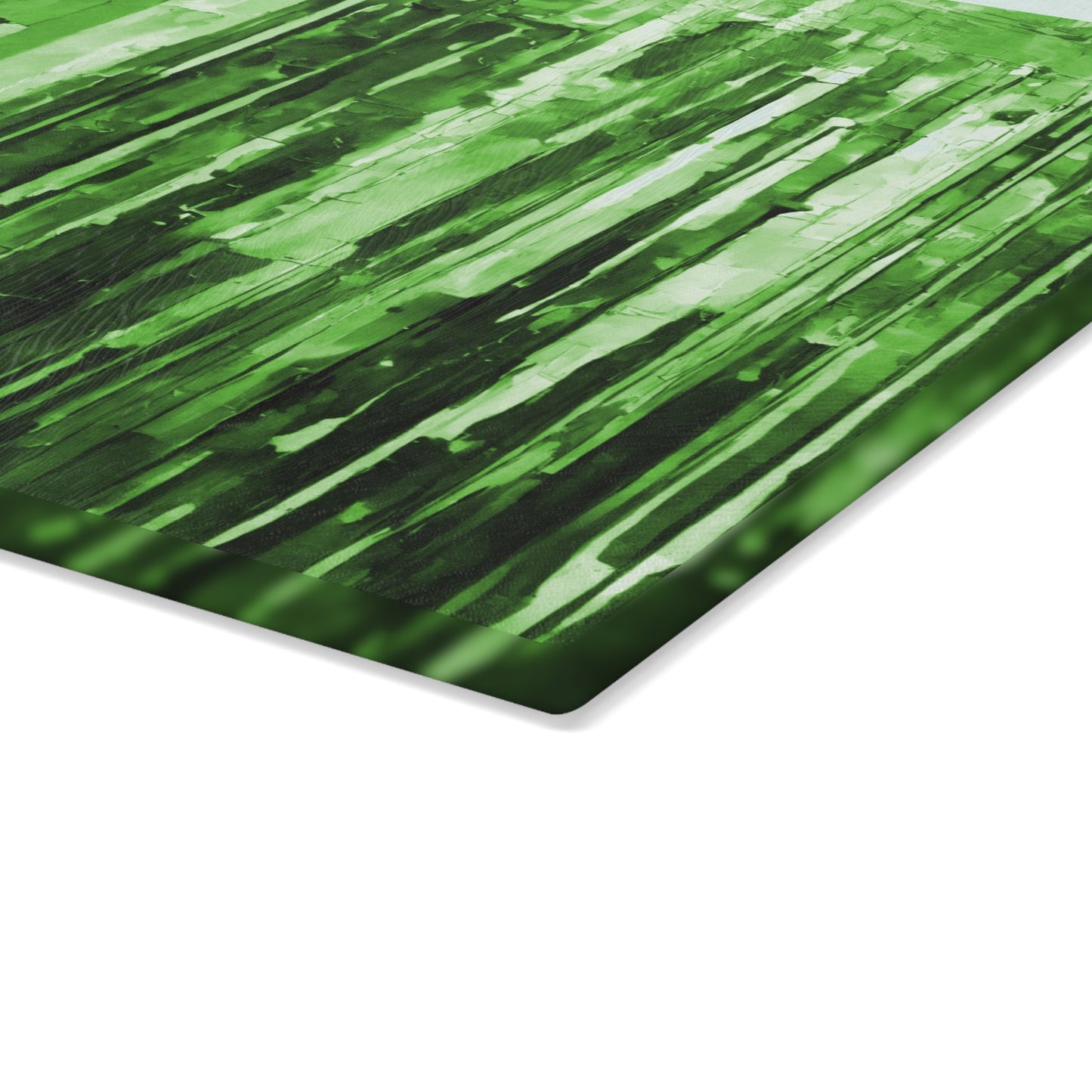 Striped Mint 11" x 15" Glass Cutting Board