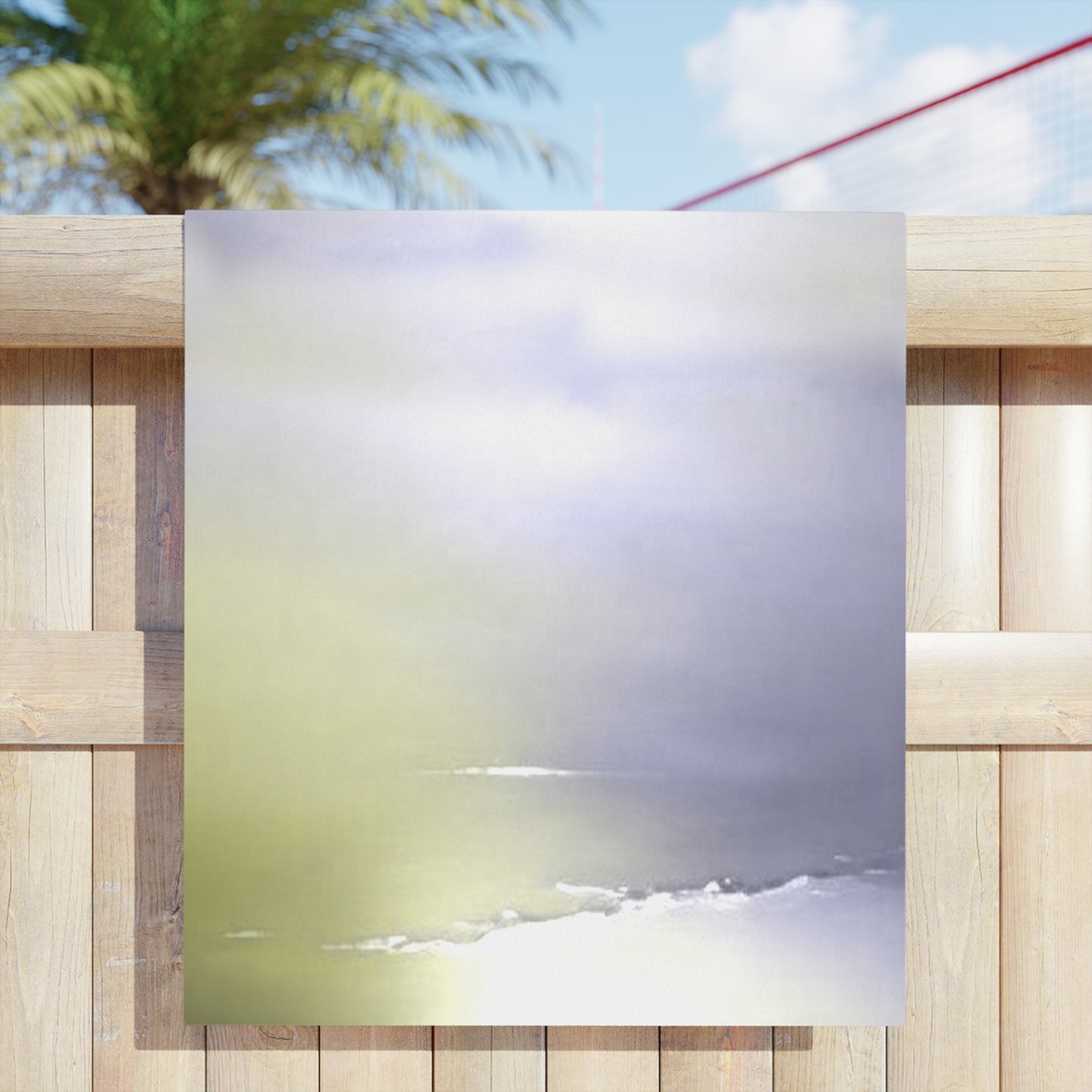 Lavender Sea Golden Fog Beach Towel, 30" x 60"