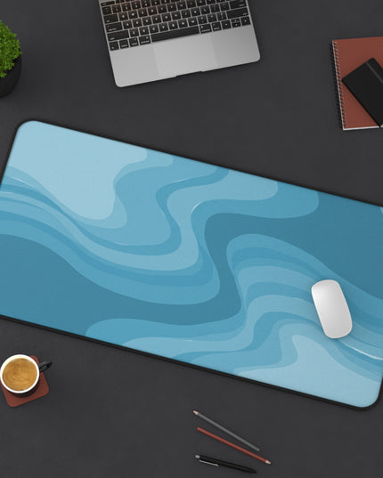 Sky Blue Wavey 16" x 32" Desk Mat