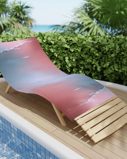 Gray Sea Pink Fog Beach Towel, 30" x 60"