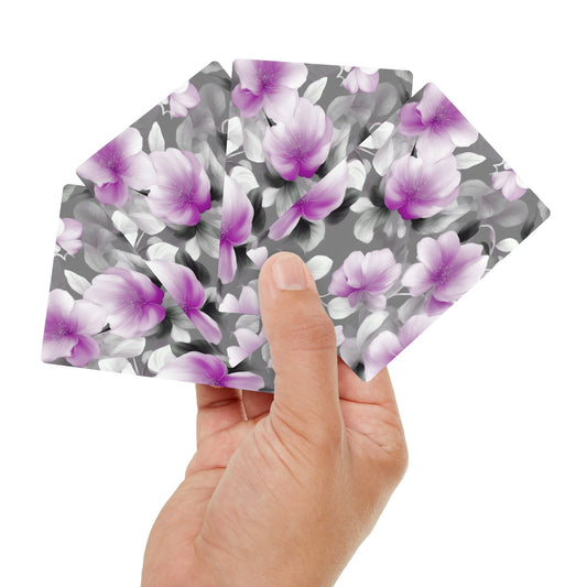 Purple Blossom Floral Bunch Poker Cards