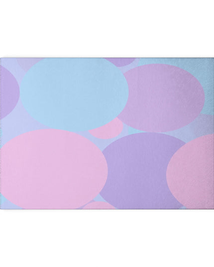 Pastel Purple and Mauve Patches 8" x 11" Glass Cutting Board