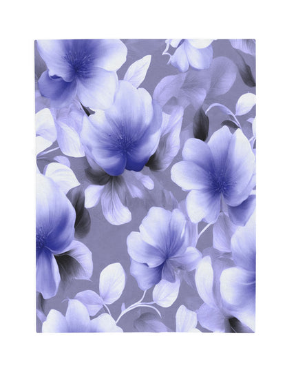 Indigo Blossom Floral Bunch Velveteen Plush Blanket, 30" x 40"