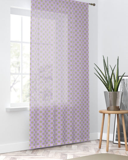 Magenta Star-crossed Bodies Sheer Window Curtain, 50" x 84", partially transparent