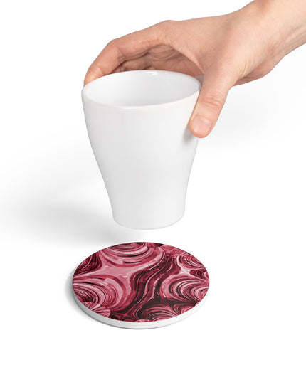 Uzi Spiral Ruby 4" x 4" Round Ceramic Coaster