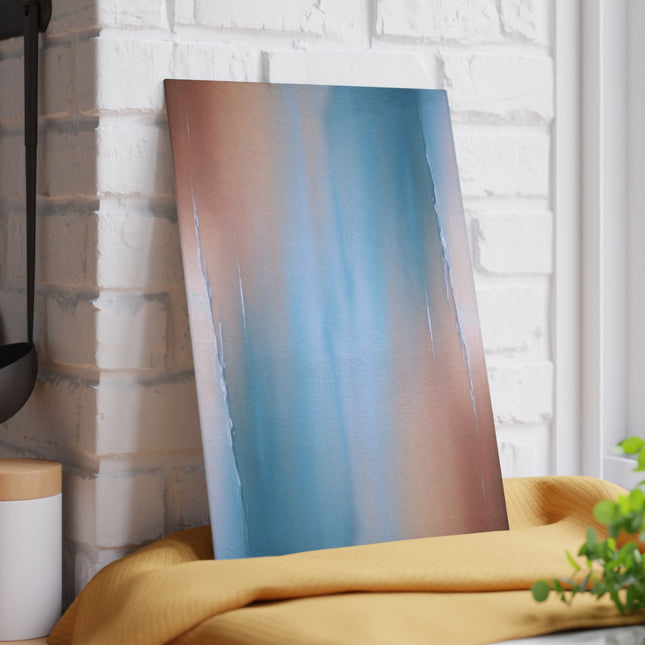 Blue Sea Peach Fog 8" x 11" Glass Cutting Board