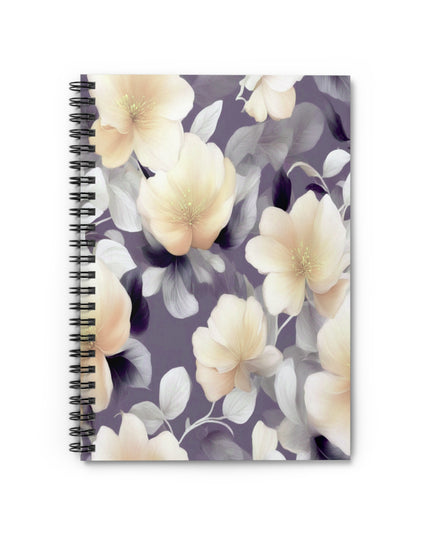 White Blush Floral Bunch Spiral Notebook - Ruled Line, 6" x 8", 118 pages
