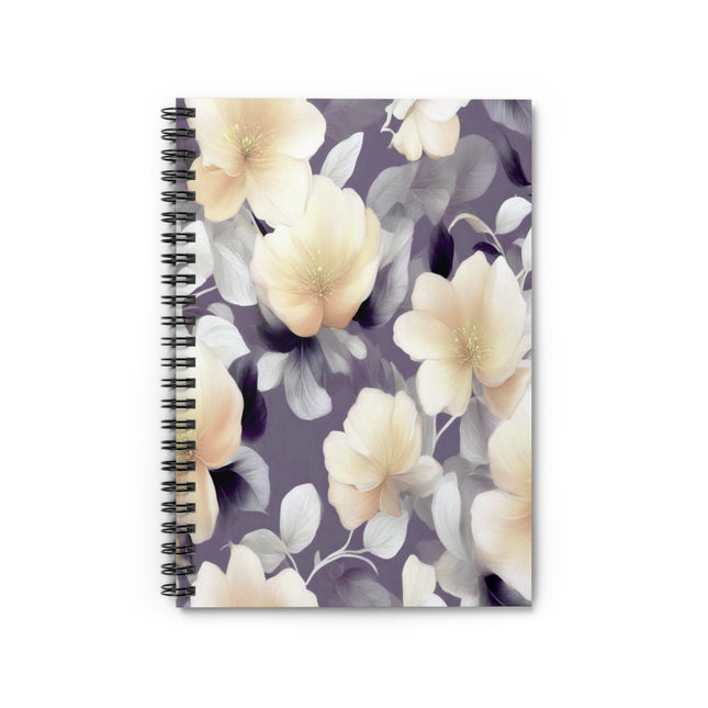 White Blush Floral Bunch Spiral Notebook - Ruled Line, 6" x 8", 118 pages