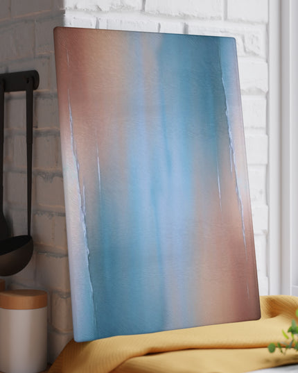Blue Sea Peach Fog Glass Cutting Board, 11" x 15"