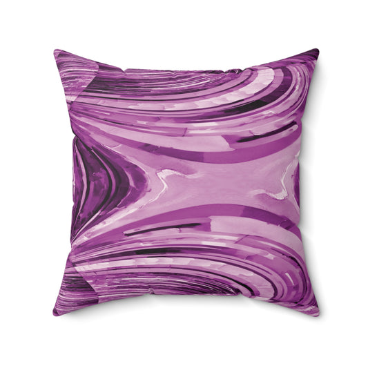 Uzi Spiral Powder Lavender Faux Suede Square Pillow, 20" x 20"