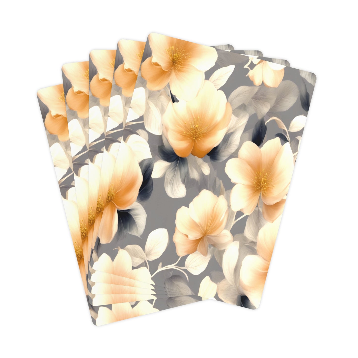 Soft Blossom Floral Bunch Poker Cards