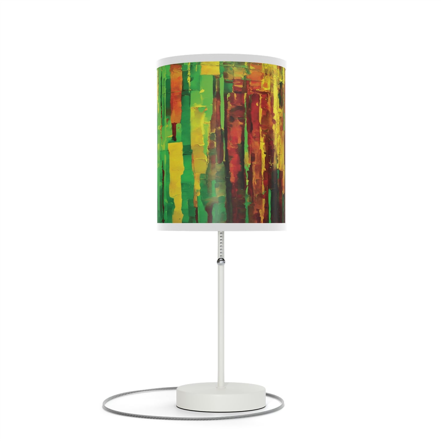 Striped Beta Table Lamp on a White or Silver Stand, US|CA plug