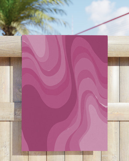 Pinky Mauve Wavey Beach Towel, 24" x 44"