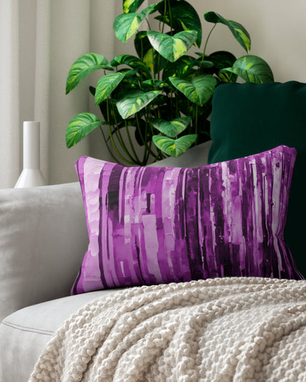 Striped Powder Lavender Pastel Spun Polyester Lumbar Pillow, 20" x 14"