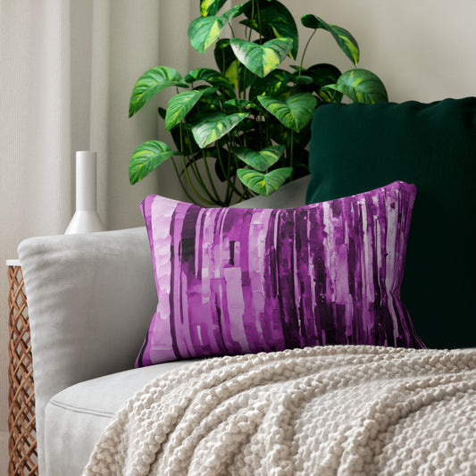 Striped Powder Lavender Pastel Spun Polyester Lumbar Pillow, 20" x 14"