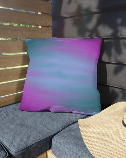 Dark Blue Green Sea Purple Fog 18" x 18" Outdoor Pillows