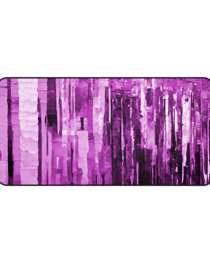 Striped Powder Lavender 16" x 32" Desk Mat