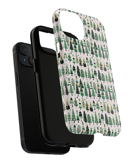 Mini Vintage Green Trees Iphone 15 Tough Magnetic Cases