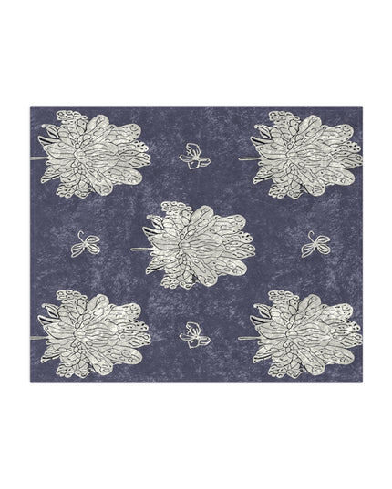 White Floral Butterflies 50" x 60" Crushed Velvet Blanket