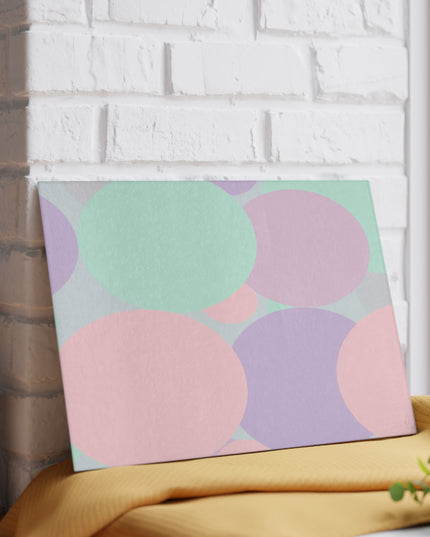 Pastel Peach and Soft Green Patches 8" x 11" Glass Cutting Board
