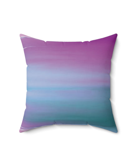 Dark Blue Green Sea Purple Fog 16" x 16" Faux Suede Square Pillow
