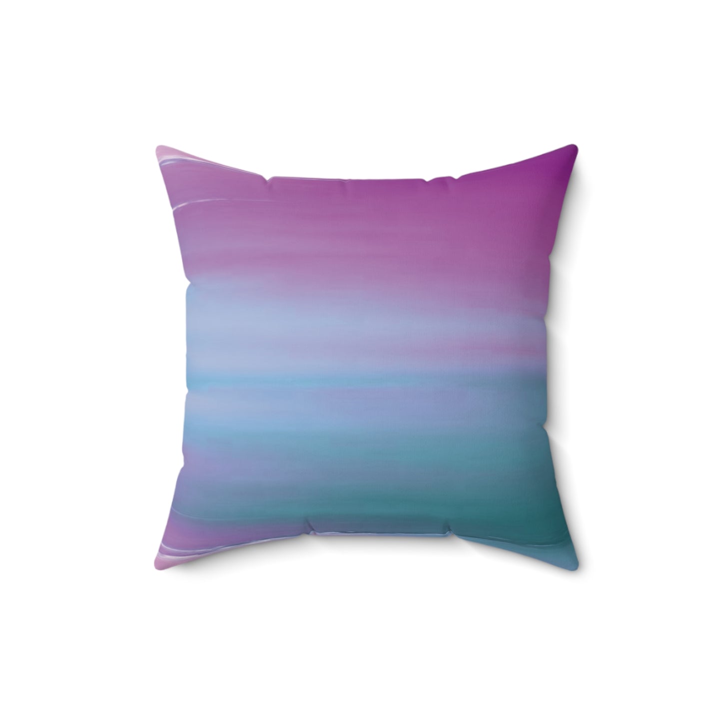 Dark Blue Green Sea Purple Fog 16" x 16" Faux Suede Square Pillow