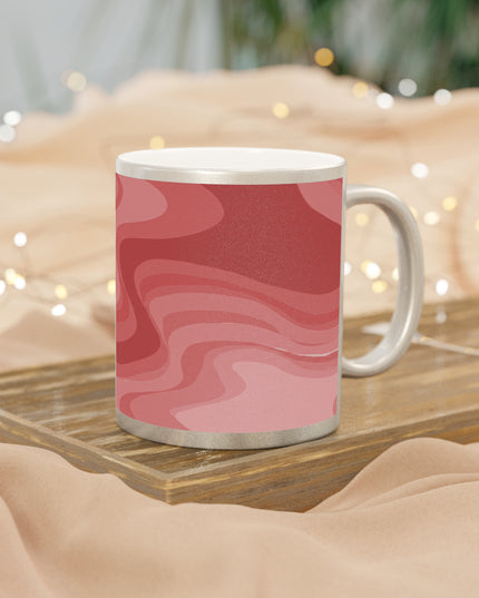 Power Red Wavey 11 oz Metallic Mug (Silver\Gold)