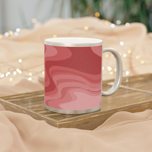 Power Red Wavey 11 oz Metallic Mug (Silver\Gold)