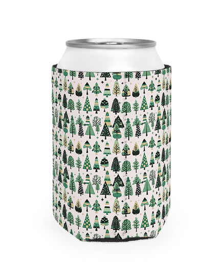 Mini Vintage Green Trees 12 oz Can Cooler Sleeve