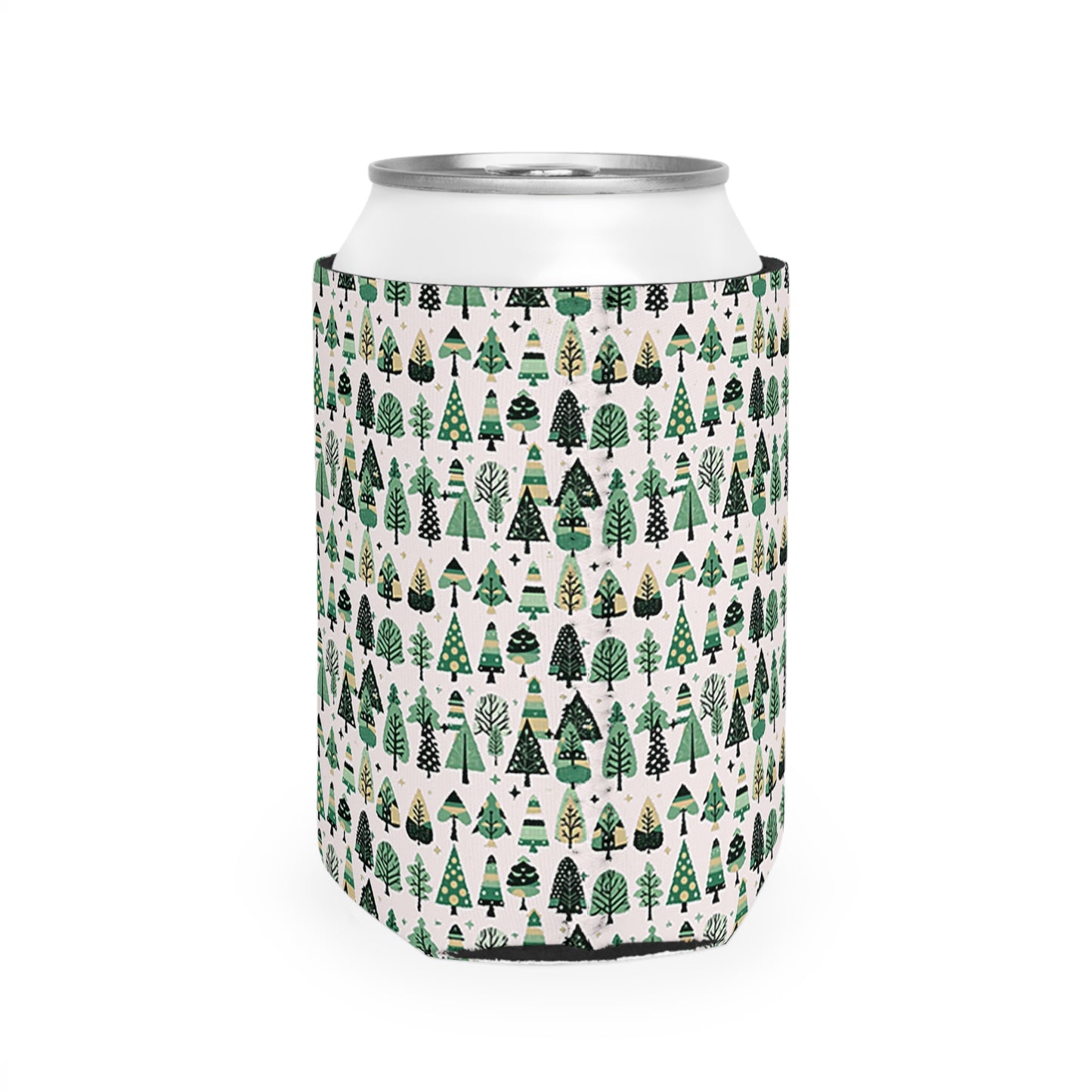 Mini Vintage Green Trees 12 oz Can Cooler Sleeve